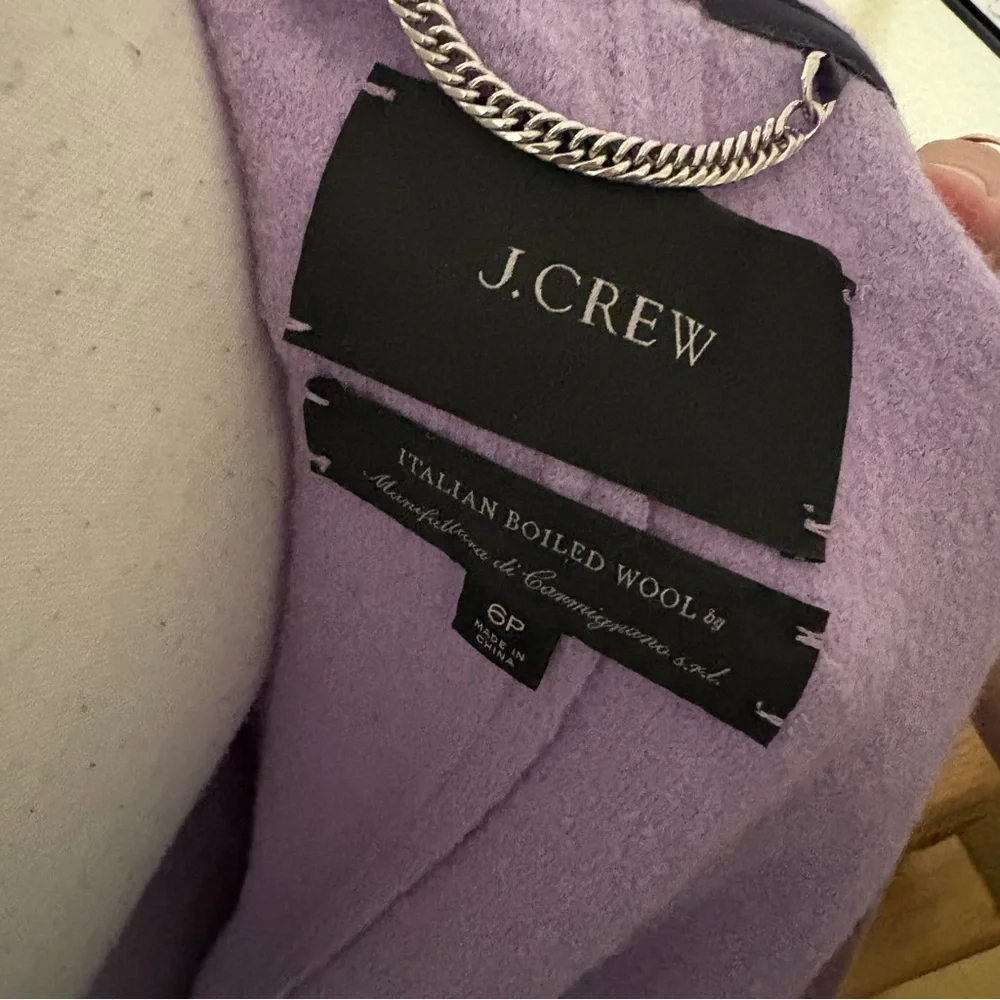 J CREW The Daphne Topcoat in Italian Boiled Wool in Lavender Size 6 Petite - Picture 6 of 10